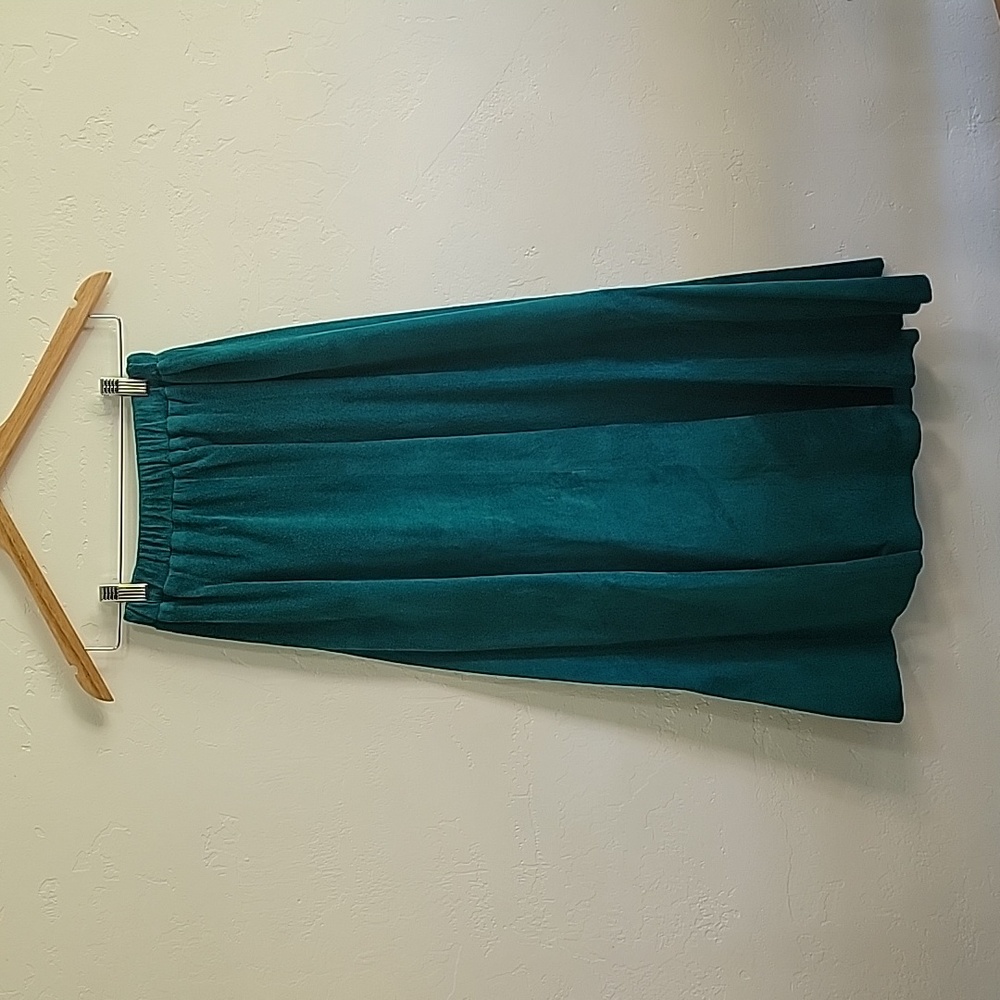 VINTAGE Suede leather Turquoise skirt. Womens Size XS